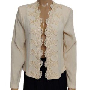 NWT Floral Embroidered Open‎ Front Blazer Suit Size 14. Women's Fashion